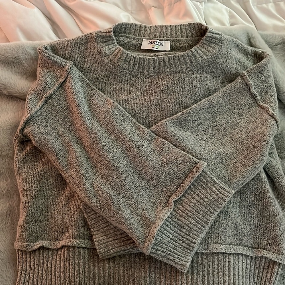 light grey bell sleeve sweater